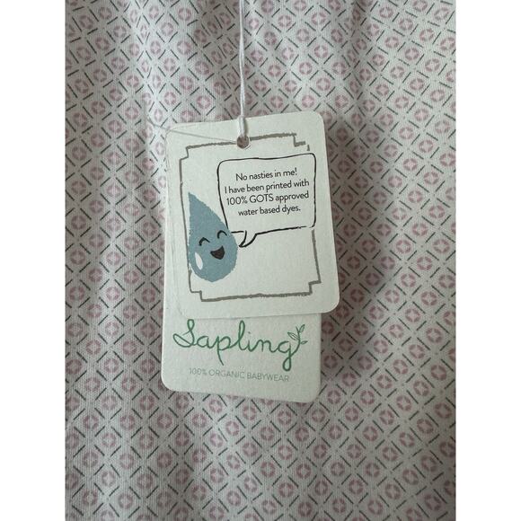 NWT Sapling Pink Geo Print 100% Organic Cotton Sleeveless Baby Tank Top Sz 6-12m - Picture 5 of 5